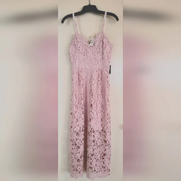 Express Lace Cami Midi Dress - Blush - Size S - Picture 4 of 6